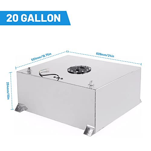 image for BOMLING 20 Gallon Fuel Cell 80L Universal Gas Tank Aluminum Polished R