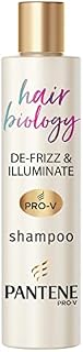 Pantene Shampoo For Frizzy, Dry And Coloured Hair, De-frizz & Illuminate, Shampoo For Women With Hyaluronic Acid, Omega 9, Pro-V Blend, Revives Dullness & Helps Repair Colour & Styling Damage, 250ml
