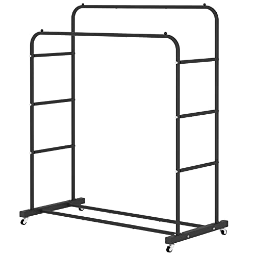 Laiensia 001 Double Rods Clothing Rack With Wheels, Garment Rack thumb #1