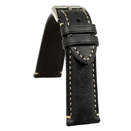 Bracelet montre cuir véritable vintage marron | Style raffiné pour homme 20mm