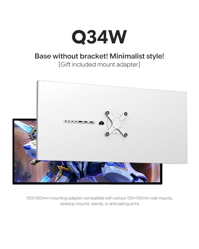 Image of Q34W 34'' UHD (3440 x 1440) 4K 165Hz Glossy Monitor, IPS Panel, 10-Bit Color, 99% sRGB, 96% DCI-P3, HDR, 109PPI, Low Blue Light, Eye Care (Minimalist - Without Stand)