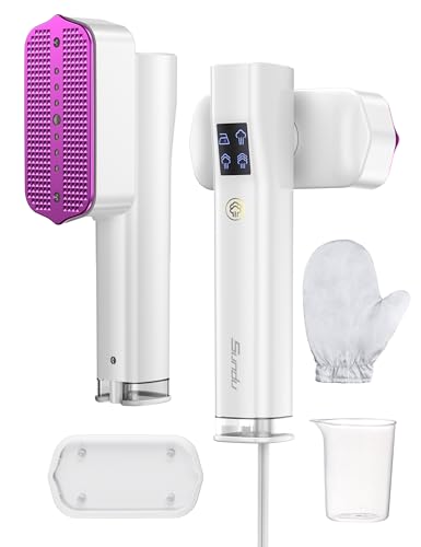 Steamer for Clothes, Sundu Portable 2-in-1 Steamer & Iron, 15s Fast Heat-up, 100ml Water Tank, Ironing Gloves, 20 Min Continuous Steam, Wrinkle Remover for Garment, Travel & Home Use (Cream White)