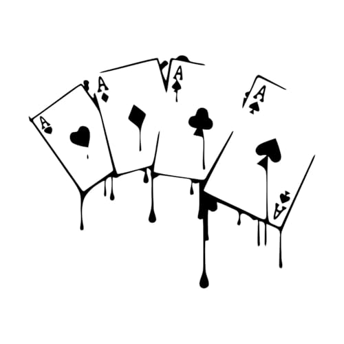 Adhesivo de vinilo para pared, diseño de cartas de póquer de casino, jugador de apuestas, accesorios de decoración del hogar para el dormitorio, diseño de interiores del hogar, extra grande, 66x75 cm