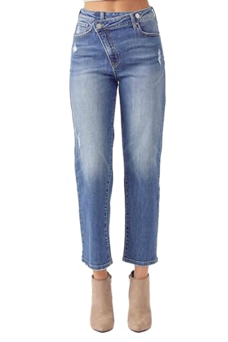 SALT TREE Risen Jeans - High Rise Crossover Tapered Jeans - RDP5060, 27