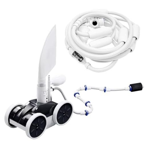 MAKHOON Upgrade Pool Pressure Side Sweeper: Professional Solution for Cleaning Your Swimming Pool (Four Wheels are Better Than Three)