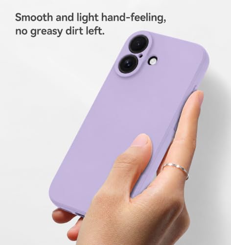 Image of DIZORO Square Microfiber Candy Case Compatible for iPhone 17 Shockproof Slim Back Cover Liquid Silicone Case - Lilac