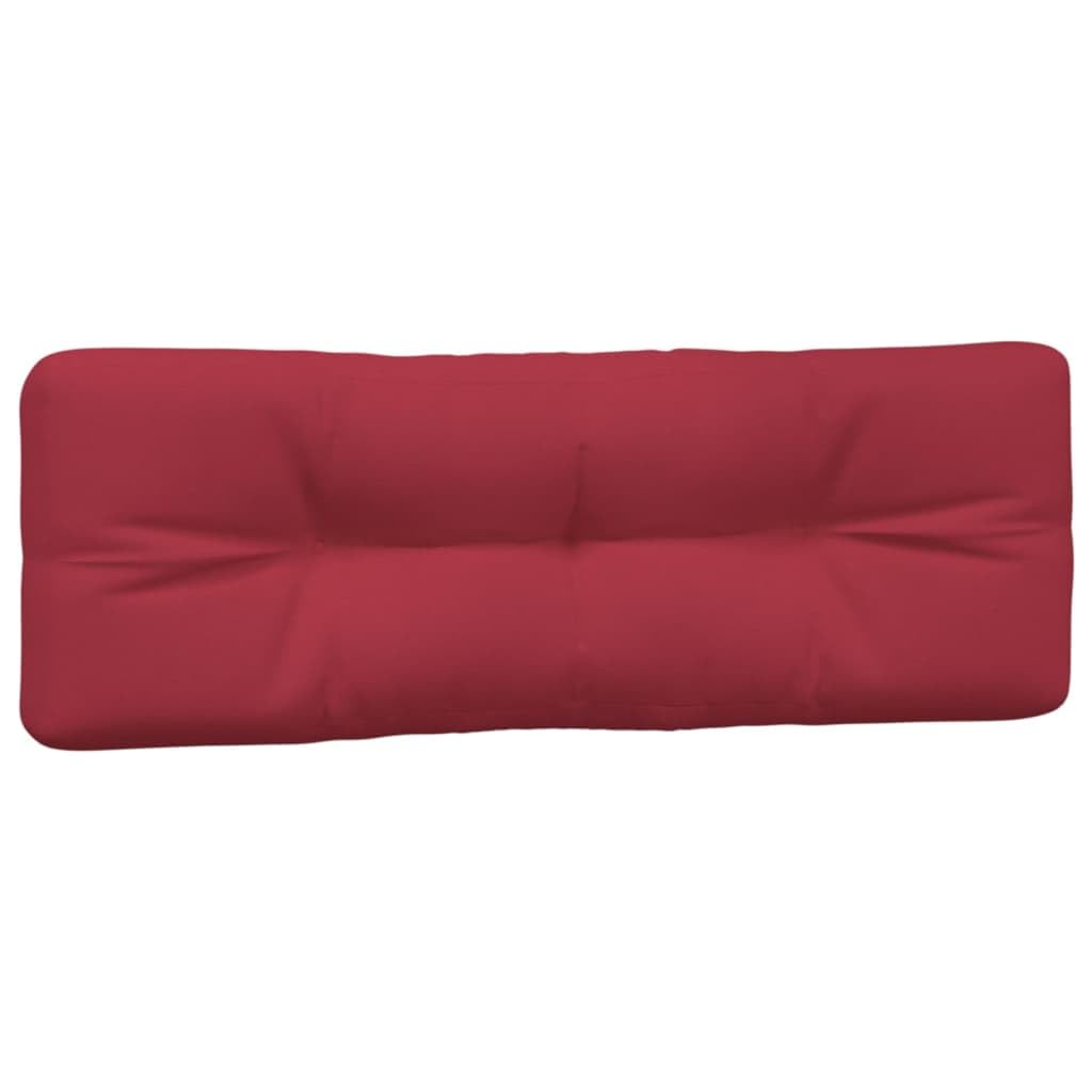 Cojín para palé, 2 piezas, color rojo vino, tejido de poliéster, impermeable, cojín para asiento y respaldo, 120 x 80 x 12 cm, 120 x 40 x 12 cm, ergonómico, antideslizante, para exterior