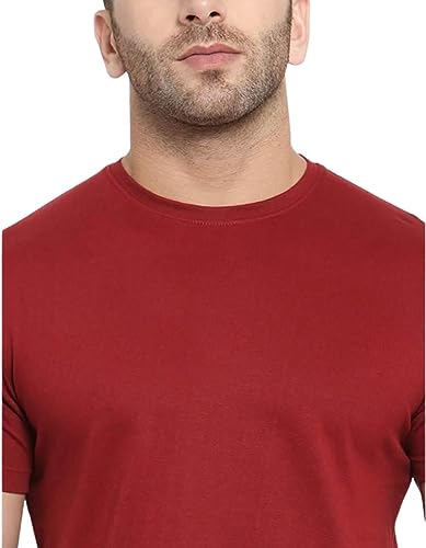 Image of Lifestyle Men's Regular Fit Casual Solid Short Sleeve 100% Polyester Dry Fit Crew Neck T-Shirt