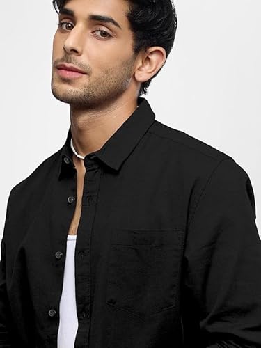 Image of Men's Khaadi Cotton Cuff Sleeves Solid Casual Shirt for Everyday Wear