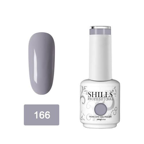 Image of SHILLS PROFESSIONAL UV /LED Soak Off Gel Polish (Gel Nail Polish) Nail Art Nail Polish Color Shade 166, Glossy Finish, 15ml