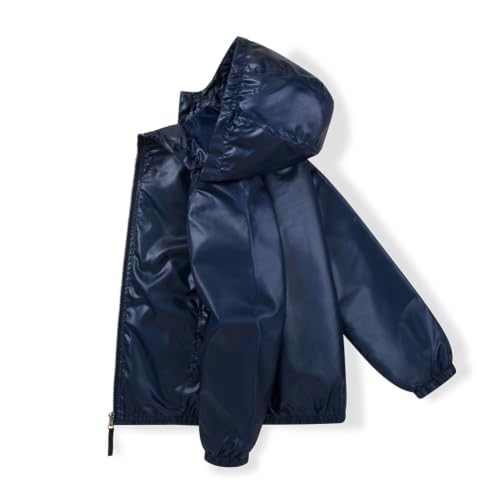 Image of SNOW DREAMS Boys Waterproof Rain Jacket Windbreaker Lightweight Coat Kids Raincoat Outerwear