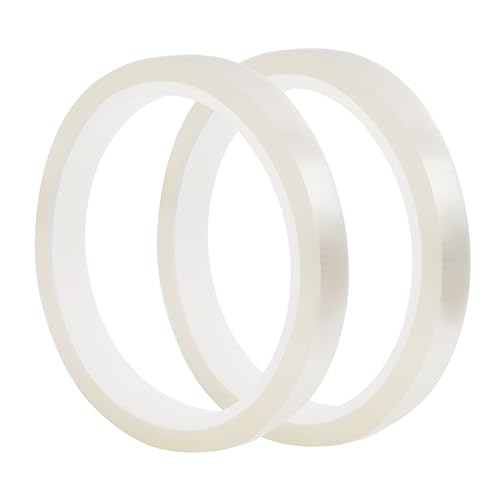 Image of 2 Rolls Heat Tape for Sublimation, Heat Resistant Tape for Heat Transfer Sublimation Press, 10mm x 33m(108ft) No Residue Heat Transfer Tape (Clear)