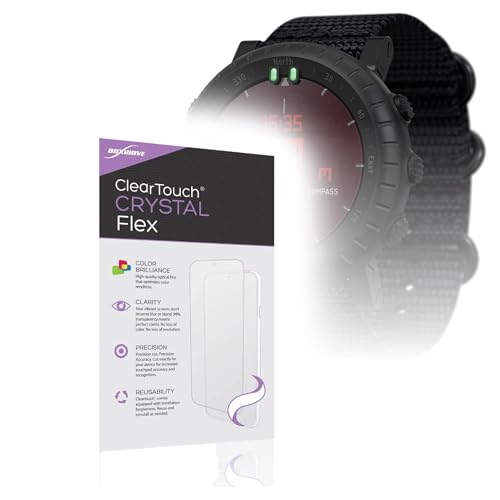 BoxWave Screen Protector Compatible with Suunto Core Alpha - ClearTouch Crystal Flex (2-Pack), Crystal Clear Film Skin Curve Coverage
