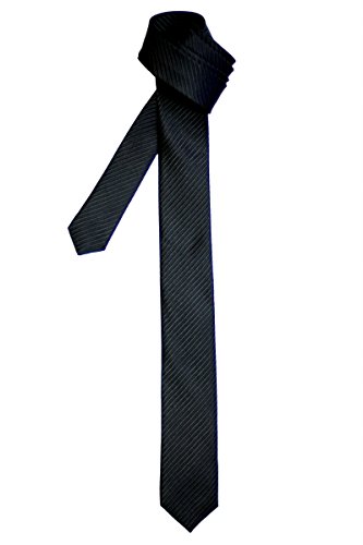 Retreez Skinny Tie with Stripe Textured - Black