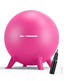 Trideer Flexible Seating for Classroom Elementary, Yoga Ball Chairs for Kids, Wobble Chair of School Supplies for Sensory Kids, Student Desk Chairs for Homeschool (Pink, 55cm)
