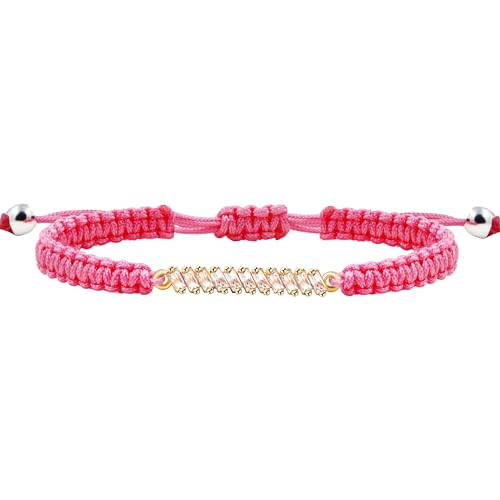 Image of Hand-woven String and Tennis Zircon Bracelet, Stylish Retro Adjustable Bracelet BFF Cubic Zirconia Crystal Women's Love Friendship Jewelry