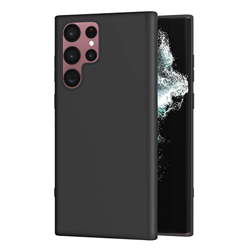 AICEK Compatible avec Samsung Galaxy S22 Ultra 5G Coque, Silicone Coque pour Samsung S22 Ultra 5G Housse Silicone Etui Case Noir