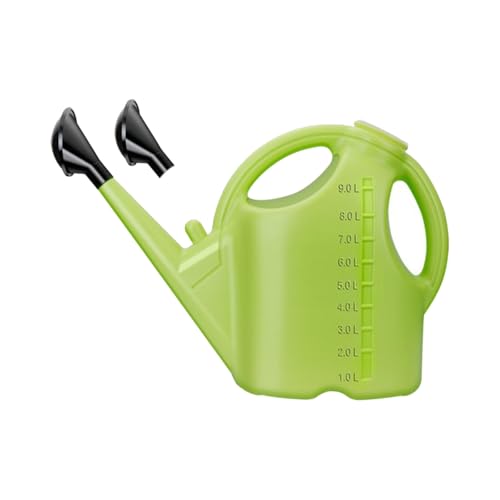 Arrosoir de grande capacité de 9 L avec 2 têtes d'arrosage amovibles – Long bec en plastique robuste pour jardin, plantes d'intérieur et utilisation en extérieur/intérieur
