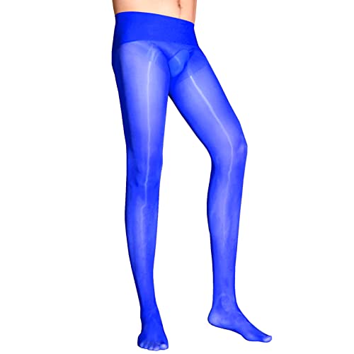 BEFASY Men's Sexy 8D Ultrathin Oil Shiny Glossy Seamless Pantyhose Silky Tights with Sheath