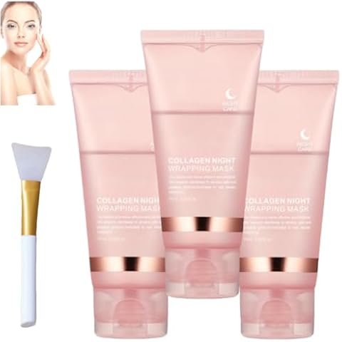 PILIPALALA Collagen Night Wrap Mask, Hydrolyzed Collagen Treatment Mask, Hydrolyzed Collagen Anti-Wrinkle Lifting Mask, Reduce fine Lines and Dullness, Smooth and Firm Skin Cover