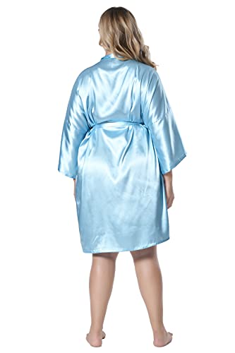 Image of EPLAZA Women Silky Satin Robe Wedding Bridal Party Bride Bridesmaid Robes Kimono Loungewear Dressing Gowns