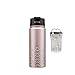 fitvia - Rose Metallic Thermo Mug - 500ml – Inklusive integriertem Teesieb - Thermoflasche aus Edelstahl – Robustes Material – Thermokanne – zuverlässige Wärme- und Kältefunktion – Trinkflasche to go