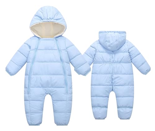 Maeau Combinaison de Neige Bébé Fille Garçon 0-6 Mois Grenouillère Hiver Nouveau Né Barboteuse à Capuche Snowsuit Vêtement de Ski Chaud Combi Pilote...