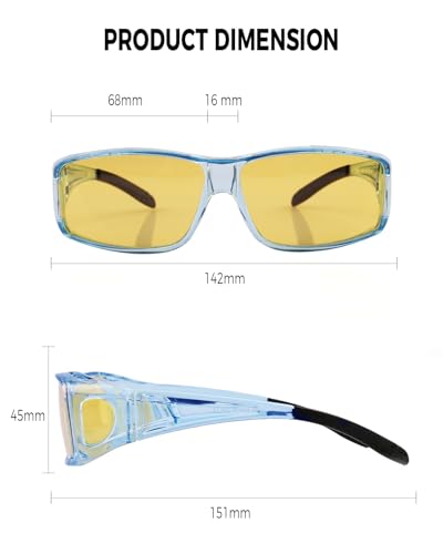 Image of Night Driving Glasses for Men Women Fit Over Sunglasses Anti Glare Polarized HD Night Vision Glasses