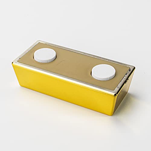 Hiawbon 6 Pcs Simulated Treasure Golden Brick Bullion Fake Glittering Gold Bar Paperweight Movie Prop Novelty Gift - Thumbnail 3