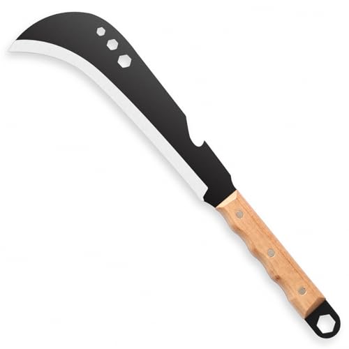 Sickle Machete for Yard Work Machetes for Cutting Trees Billhook Brush Clearing Sickle Garden Tool Brush Axe Harvest Knife Heavy Duty Machete Sickle for Gardening Billhook Machete Camping