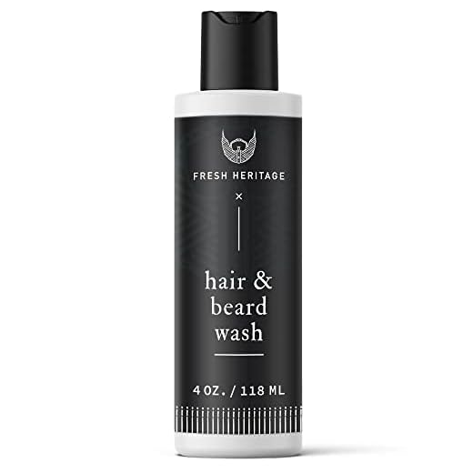Fresh Heritage Beard Wash Shampoo with Peppermint & Tea Tree Oil - Moisturizing and Nourishing - Mens Beard and Face Wash - Premium All Natural Beard Shampoo for Men (4oz)