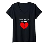 Womens Achy Breaky Classic Country Inspired Heart V-Neck T-Shirt
