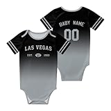 Las Vegas Custom Newborn Clothes,Baby Gradient Short Sleeve Football Clothes,Personalized Name Number for Fans Newborn & Infants Gifts 3M-2T