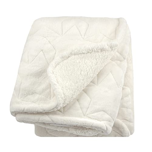 Image of Just Born Star Plush Luxury Baby Blanket, Ivory, 30 x 40