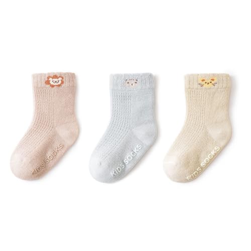 Toddler Socks, 3 Pairs Baby Ankle Socks Kids Unisex Sock Cotton Thin Sock for Newborns Infant 0-5 Year