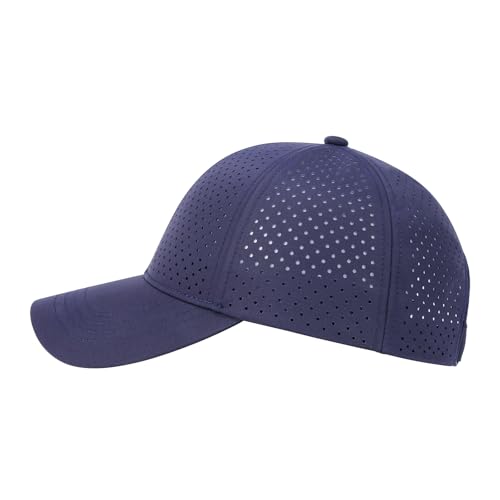 Image of FEINION Men Summer Adjustable Performance Hat Breathable Snapback Laser Perforated Mesh Baseball Cap