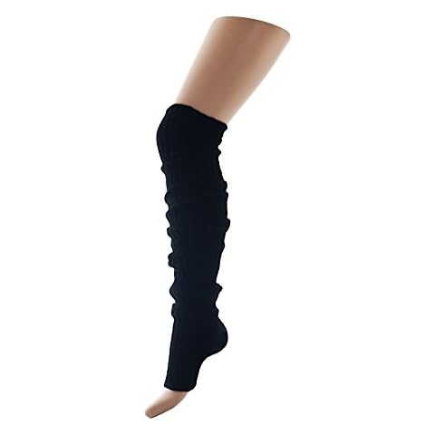 90cm Long Stirrup Leg Warmers Stirrup Dance/Ballet Leg Warmers Black One Size Cover