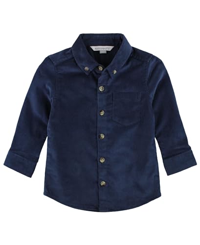 RUGGEDBUTTS Dark Navy Stretch Corduroy Long Sleeve Button Down Shirt - 2T