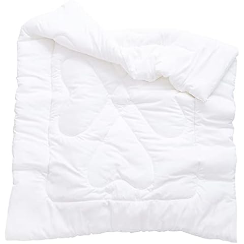 J-pinno Boys Girls Crib Toddler White Comforter Down Alternative Quilt Fluffy Duvet Insert for Spring Autumn Machine Washable (47" X 59", White 2.25 Pound) Cover