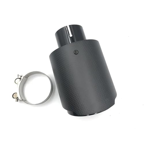 Escape de coche en fibra de carbono mate premium y boquilla recta de acero inoxidable negro