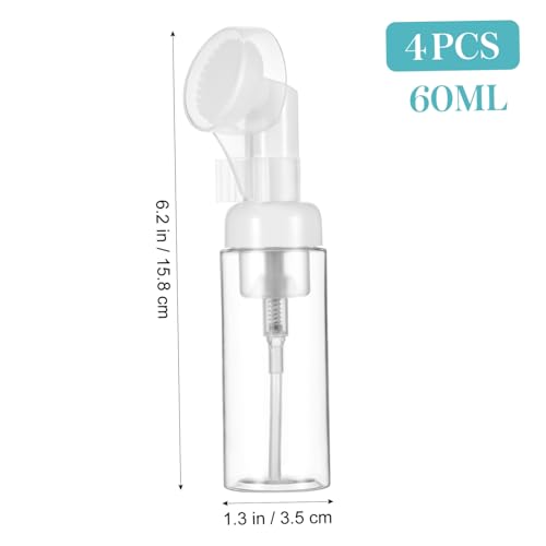 FOMIYES 4pcs Foam Bottle Pump Bottle Dispenser Foamer Pump Bottle Facial Cleansing Brush Lotion Dispenser Small Lotion Jar Mousse Dispenser Pack Bath Soap White Plastic Travel - Image 4