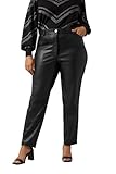 EVANS Curve Faux Leather Trousers - Women's - Plus Size Curve Black