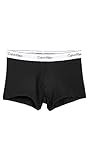 Calvin Klein Men's Underwear 2 Pack Modern Cotton Stretch Trunks, Black, Medium