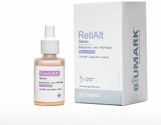 Biumark RetiAlt Bakuchiol Face Serum – Anti-Ageing Formula with Hyaluronic Acid &amp; Peptides – 20ml | Improves Skin Texture,...