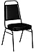 Flash Furniture HERCULES Series Trapezoidal Back Stacking Banquet Chair in Black Vinyl - Black Frame