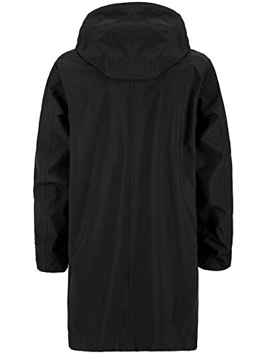 Wantdo Men's Long Rain Jacket Packable Hooded Windbreaker Rain Wear Black M