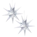 LOORGVEL 2個 九角星折り紙ランタンランプシェード クリエイティブパーティーデコレーション用 紙製 素材採用 ホームバー店舗向けクリスマス