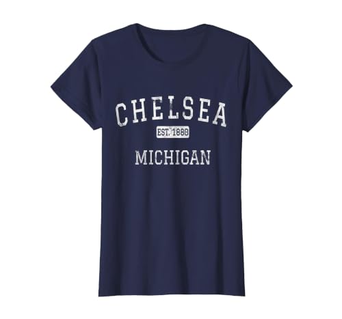 Chelsea Michigan MI Vintage T-Shirt, Women, Navy Blue, X-Small