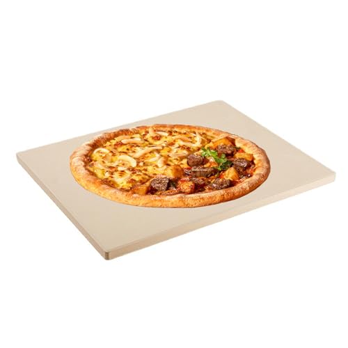 ASelected Pizzastein rechteckig Backstein aus Hitzebeständigem Cordierit 30 x 38 x 1,1 CM Schamotte Brottbackstein für Backofen Grill oder Gasgrill