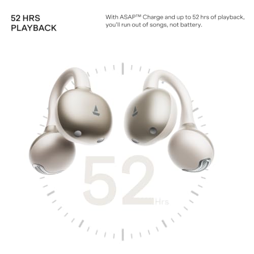 Image of boAt (2026 Launch Airdopes ProClip,Air Conduction Tech,Feather-Light Earbuds,Clip-On Design,All Day Wear Comfort,52H Battery,12mm Dynamic Drivers,App Support,BT v6.0,OWS Earbuds with mic(Satin White)